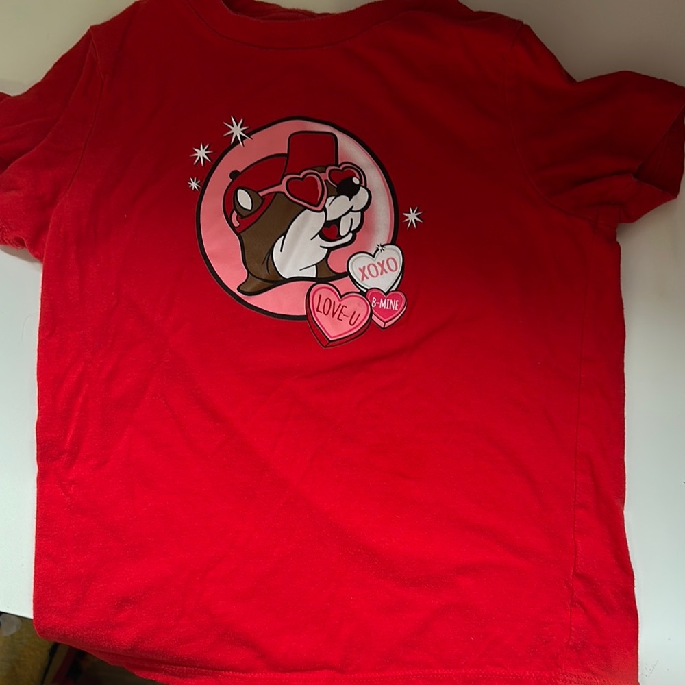 Red Kids Shirt with Bear Graphic